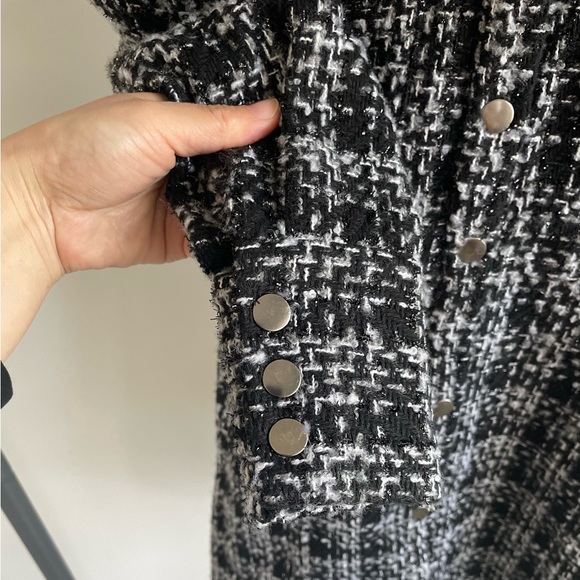Suncoo Paris Black & White Tweed  Mini Dress - Picture 5 of 13